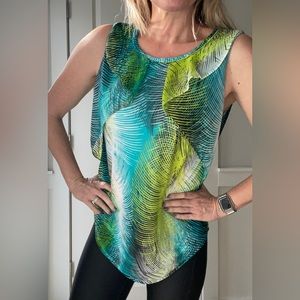 WORTHINGTON Women’s Colorful Sleeveless Ruffled Top/Blouse|EUC|Size M